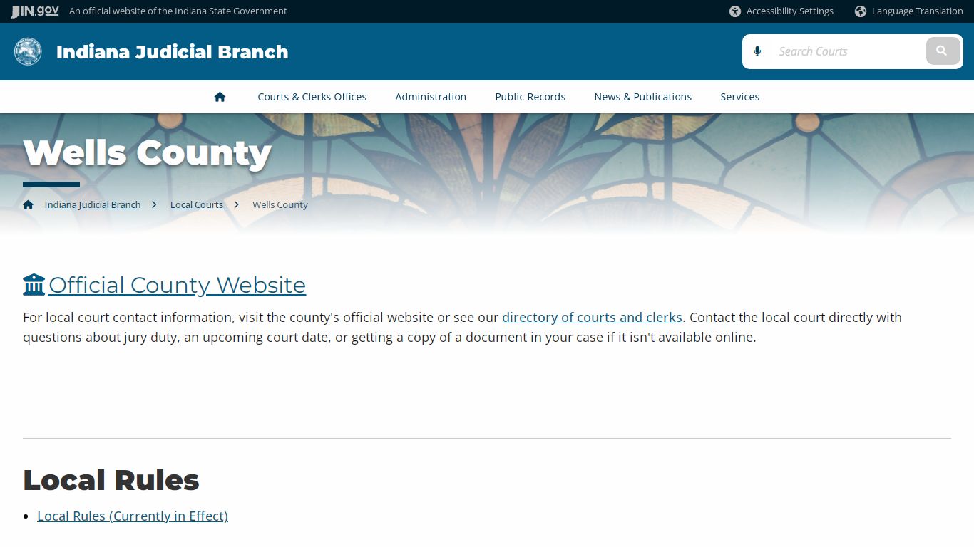 Indiana Judicial Branch: Wells County - IN.gov